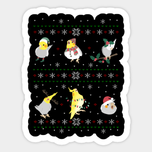 cockatiel ugly christmas Sticker